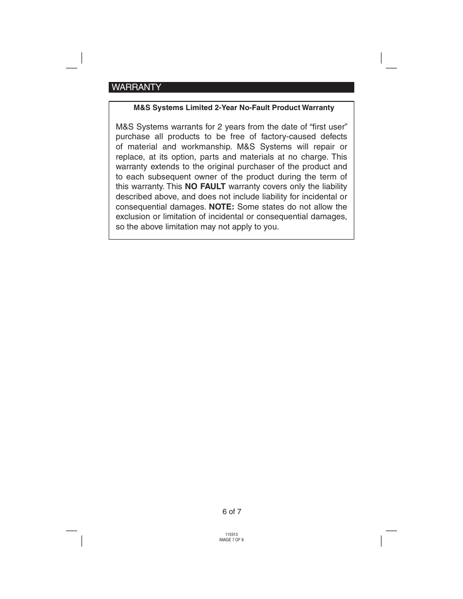M&S Systems S150W User Manual | Page 7 / 8