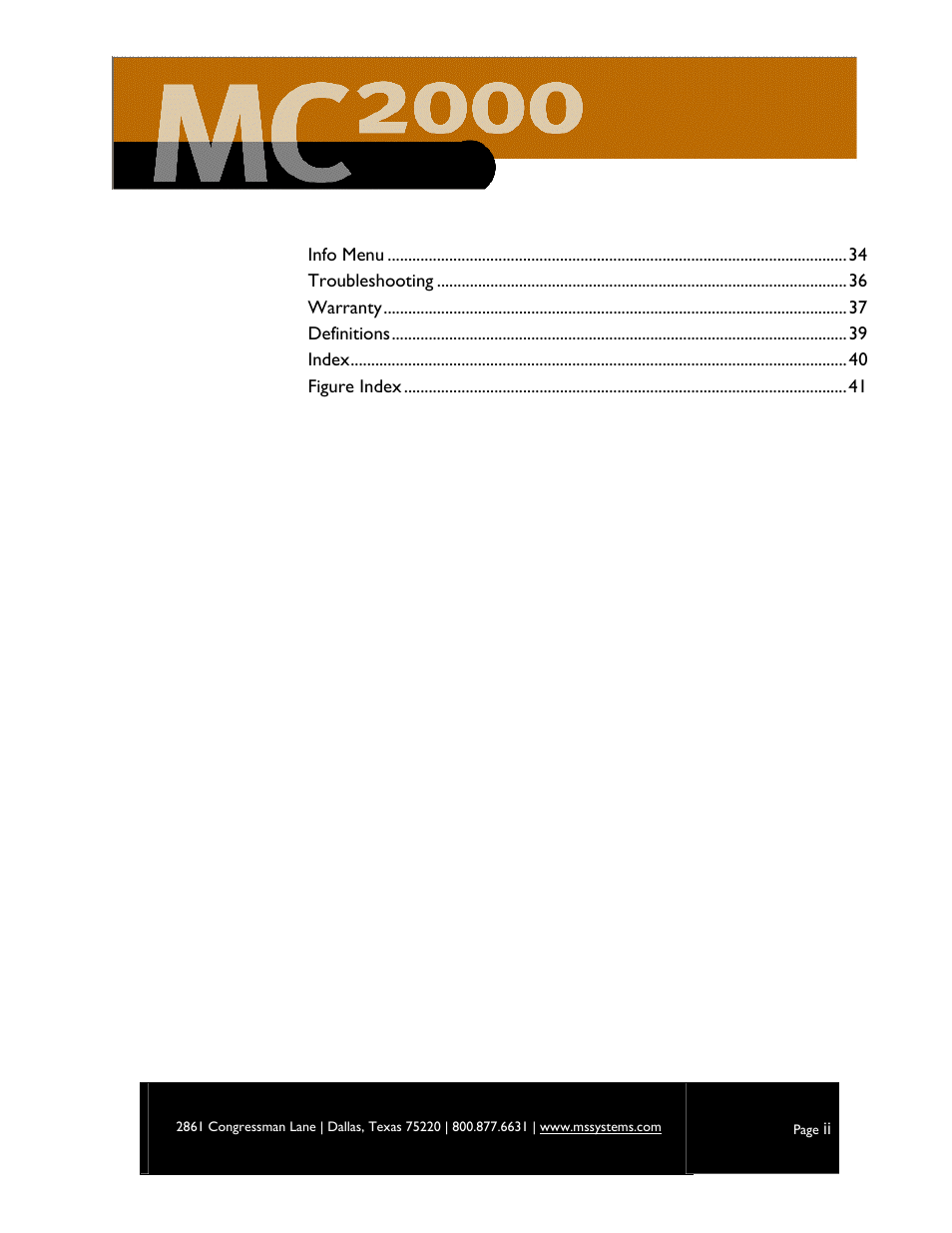 M&S Systems MC2000 User Manual | Page 4 / 44