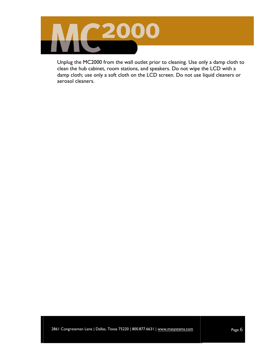 M&S Systems MC2000 User Manual | Page 8 / 44