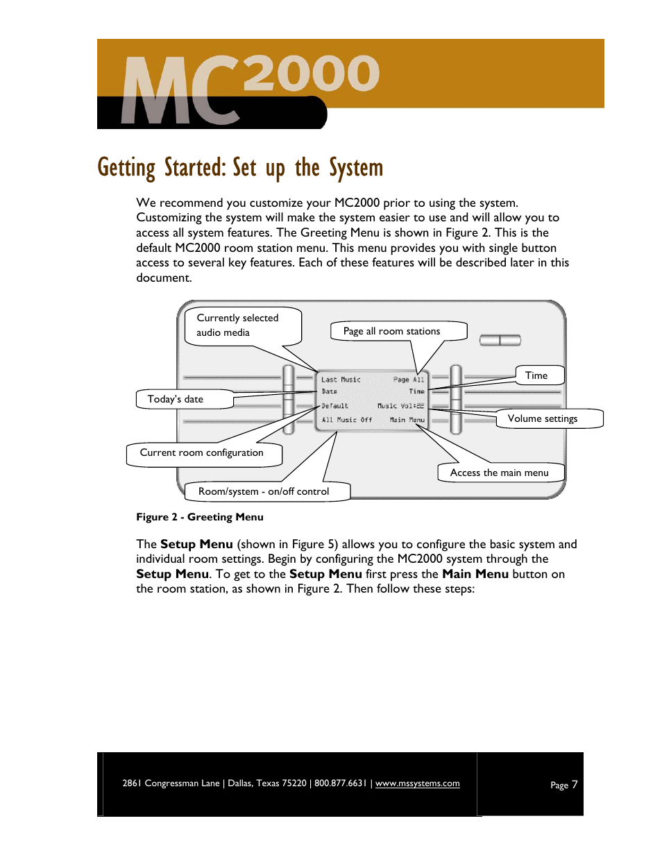 Getting started: set up the system | M&S Systems MC2000 User Manual | Page 9 / 44