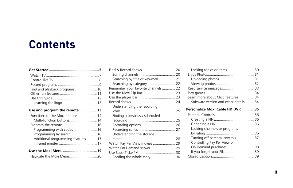 Moxi 3012 User Manual | Page 3 / 82