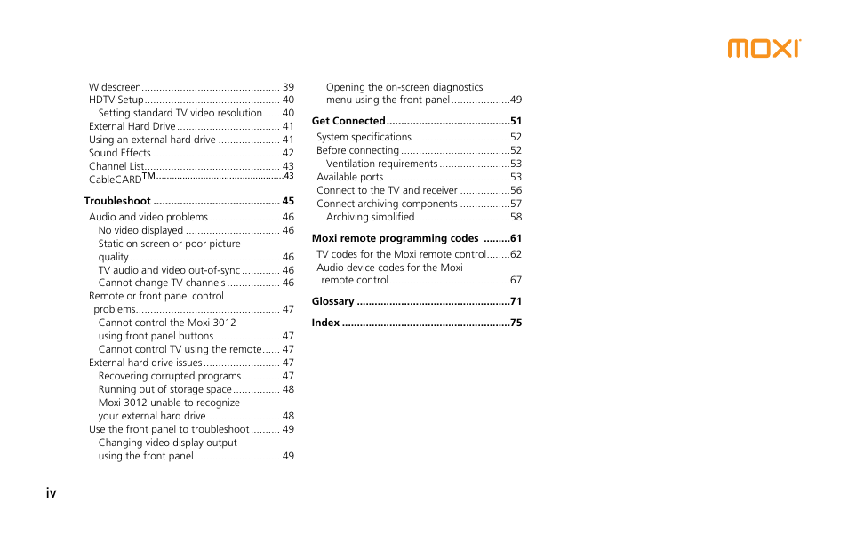 Moxi 3012 User Manual | Page 4 / 82