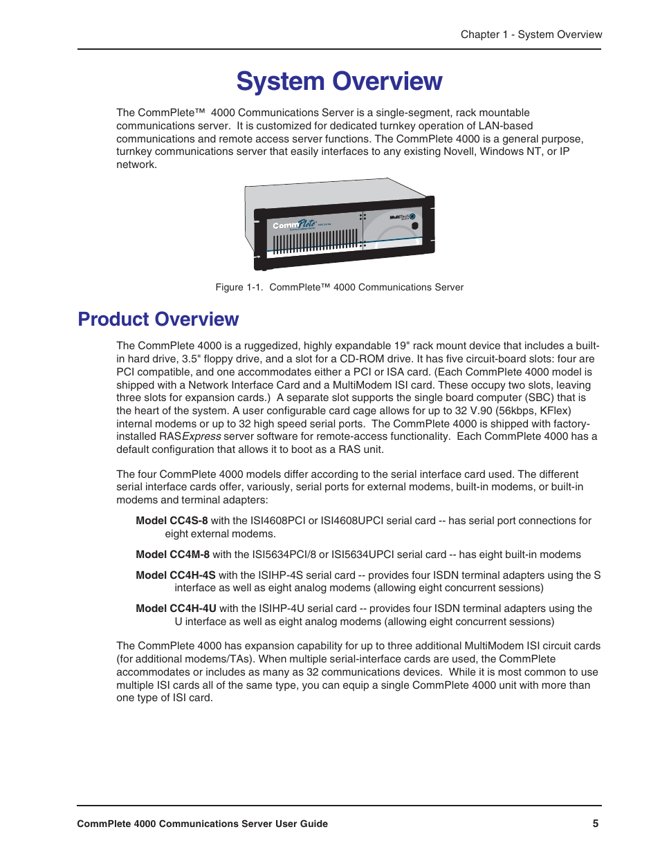 System overview, Product overview | Multi-Tech Systems Hub User Manual | Page 5 / 40