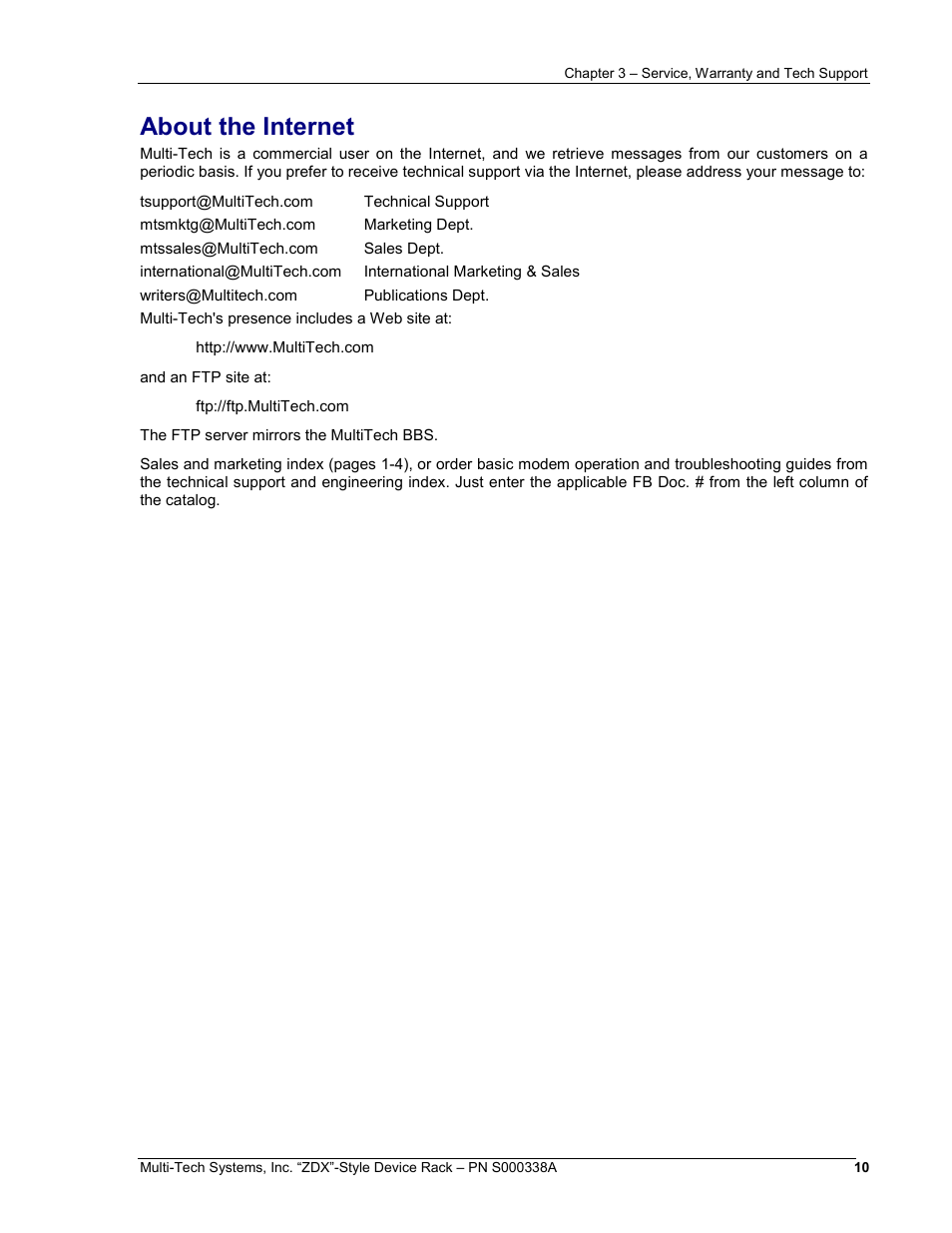 About the internet | Multi-Tech Systems ZDX Series User Manual | Page 10 / 13