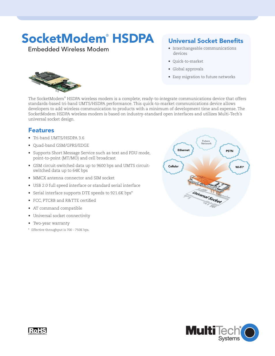 Multi-Tech Systems SocketModem UL60950-1 User Manual | 2 pages