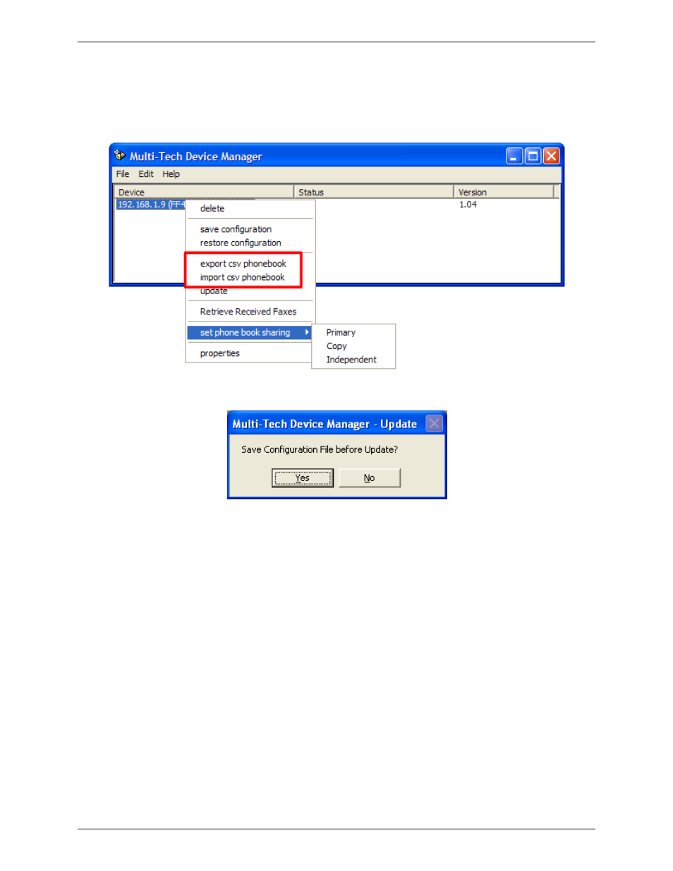 Importing a csv phonebook | Multi-Tech Systems Multi-Tech FaxFinder FF820 User Manual | Page 166 / 207