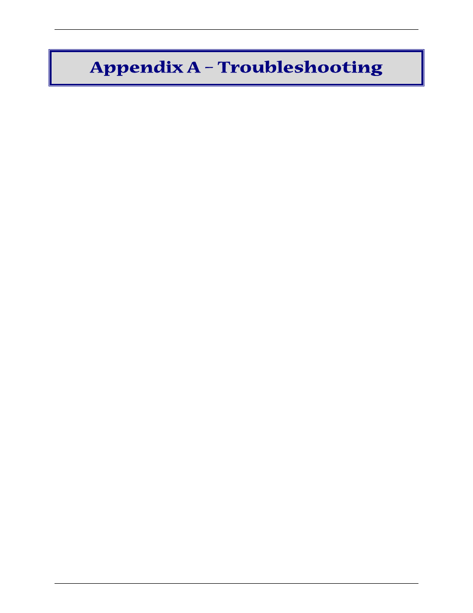 Appendix a – troubleshooting | Multi-Tech Systems Multi-Tech FaxFinder FF820 User Manual | Page 183 / 207