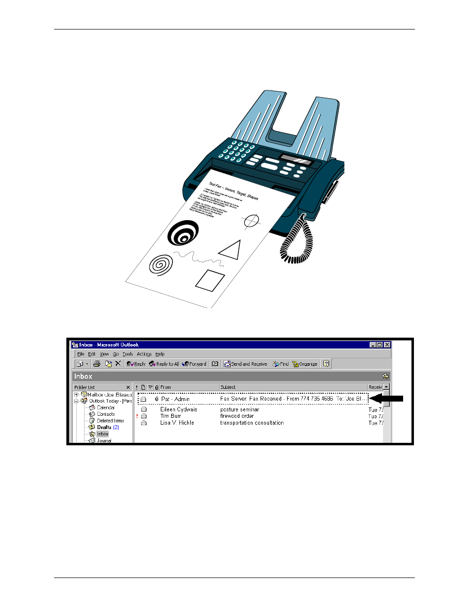 Sending test fax from fax machine to faxfinder | Multi-Tech Systems Multi-Tech FaxFinder FF820 User Manual | Page 39 / 207