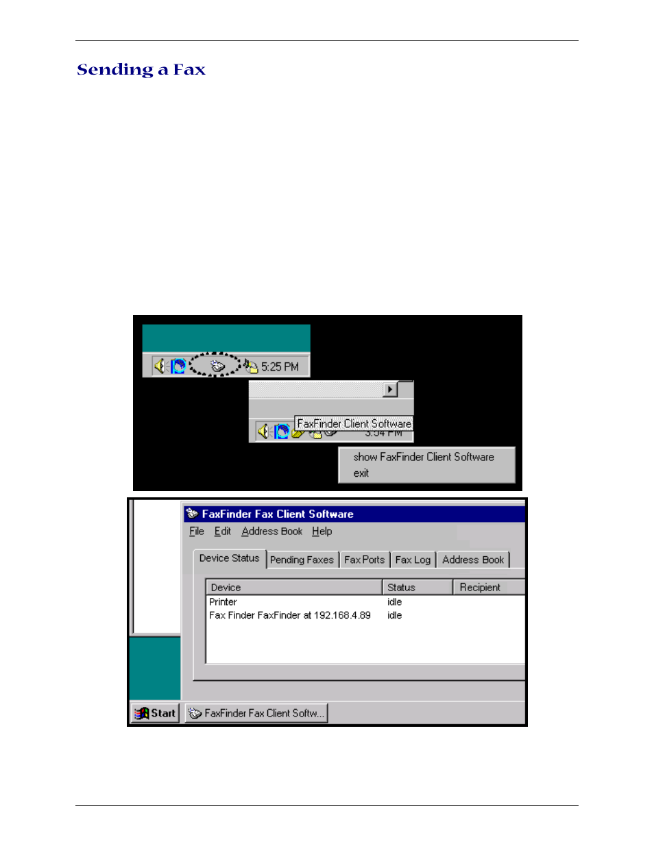 Sending a fax | Multi-Tech Systems Multi-Tech FaxFinder FF820 User Manual | Page 80 / 207