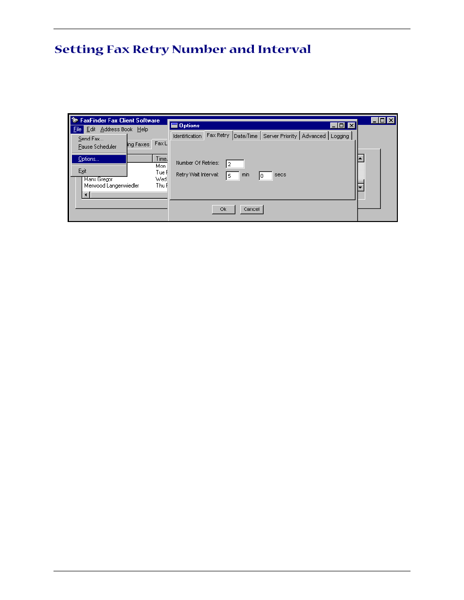 Setting fax retry number and interval | Multi-Tech Systems Multi-Tech FaxFinder FF820 User Manual | Page 92 / 207