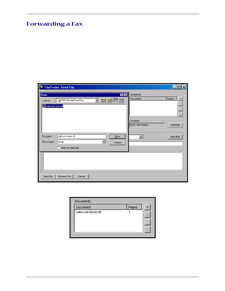 Forwarding a fax | Multi-Tech Systems Multi-Tech FaxFinder FF820 User Manual | Page 95 / 207