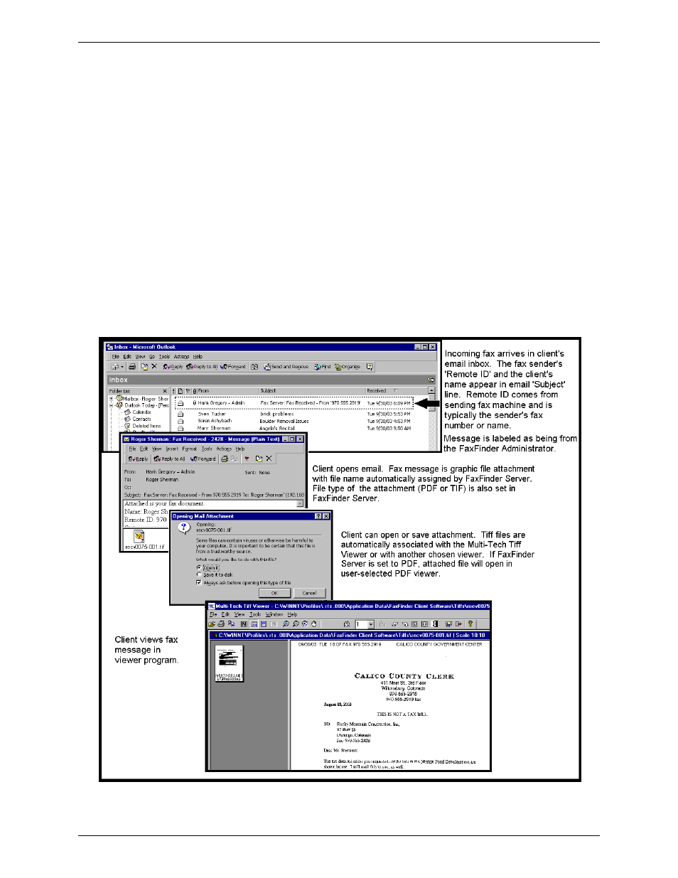 Receiving faxes in automated routing mode | Multi-Tech Systems Multi-Tech FaxFinder FF820 User Manual | Page 98 / 207