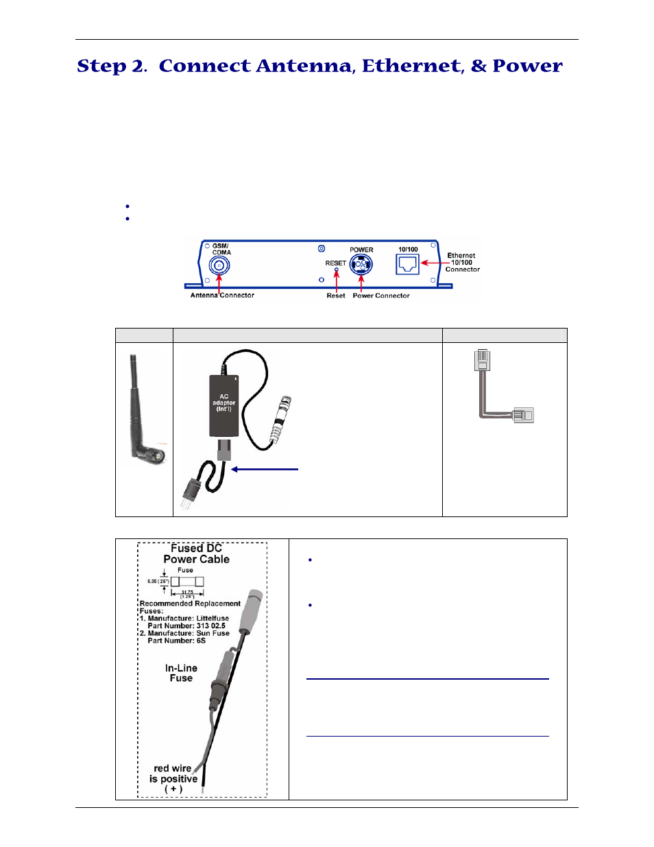 Step 2. connect antenna, ethernet, & power | Multi-Tech Systems Multimodem RJ-9 User Manual | Page 10 / 62