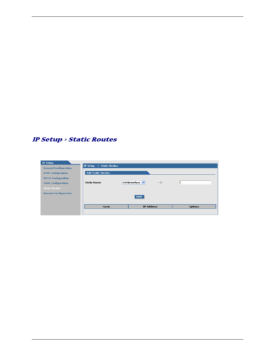 Ip setup > static routes | Multi-Tech Systems Multimodem RJ-9 User Manual | Page 28 / 62