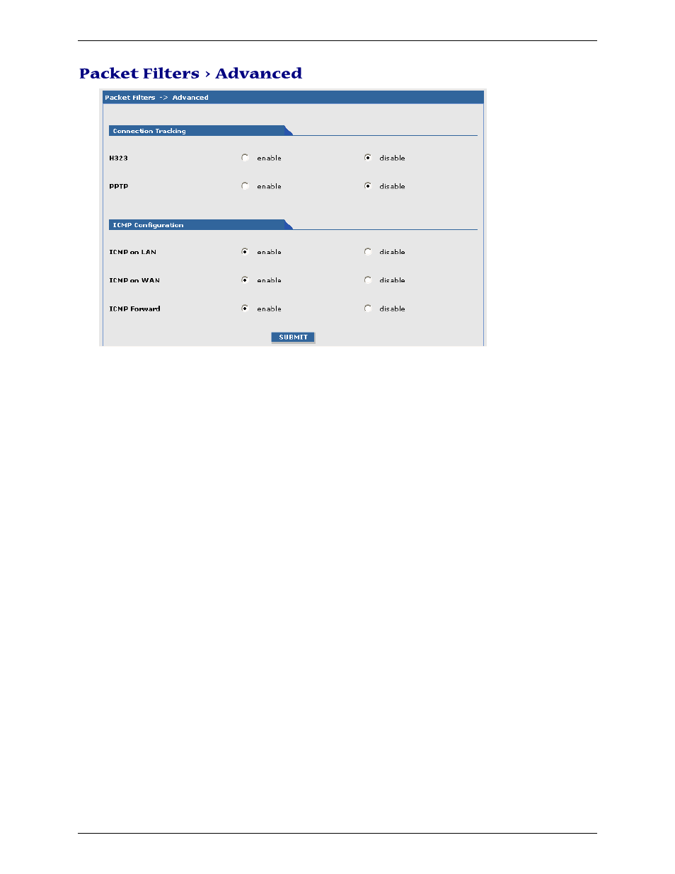 Packet filters > advanced | Multi-Tech Systems Multimodem RJ-9 User Manual | Page 42 / 62