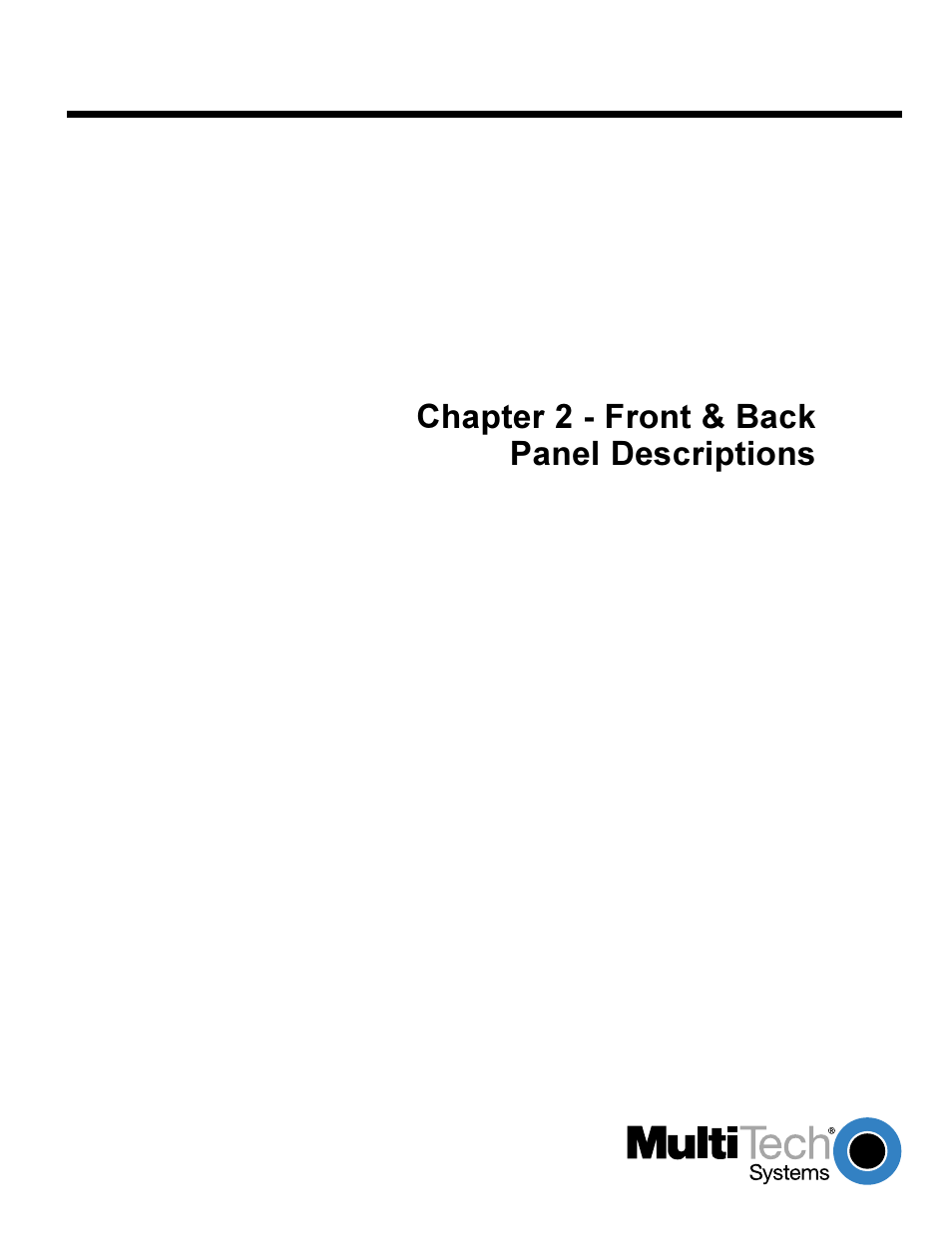 Chapter 2 - front & back panel descriptions | Multi-Tech Systems MT56DSU-S User Manual | Page 10 / 38