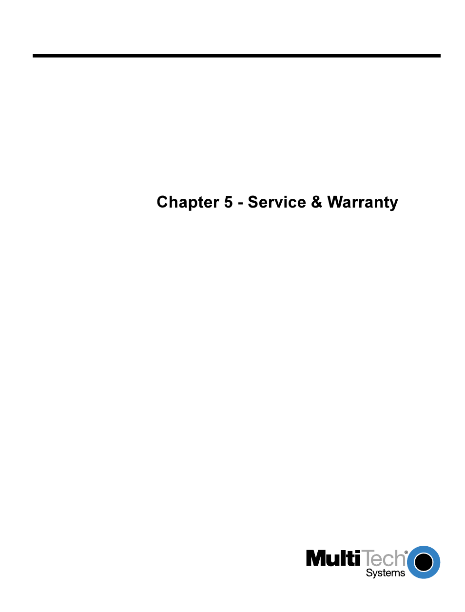 Chapter 5 - service & warranty | Multi-Tech Systems MT56DSU-S User Manual | Page 23 / 38
