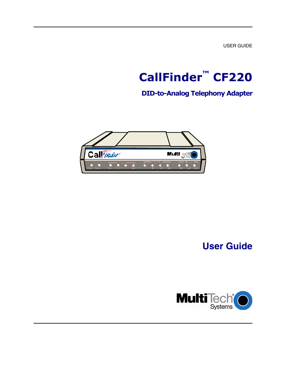 Multi-Tech Systems CF220 User Manual | 84 pages