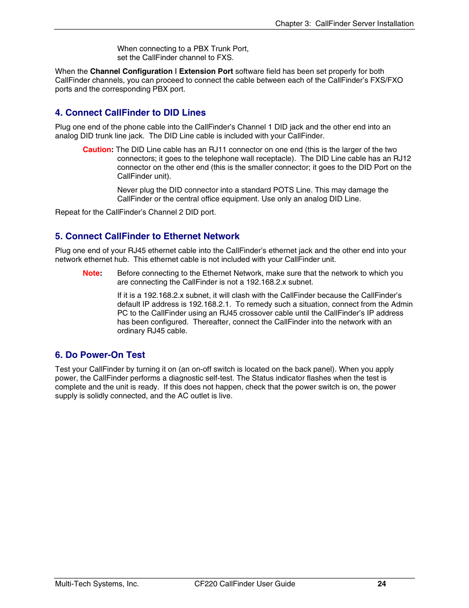 Multi-Tech Systems CF220 User Manual | Page 24 / 84