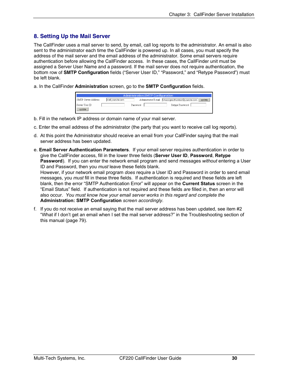 Multi-Tech Systems CF220 User Manual | Page 30 / 84