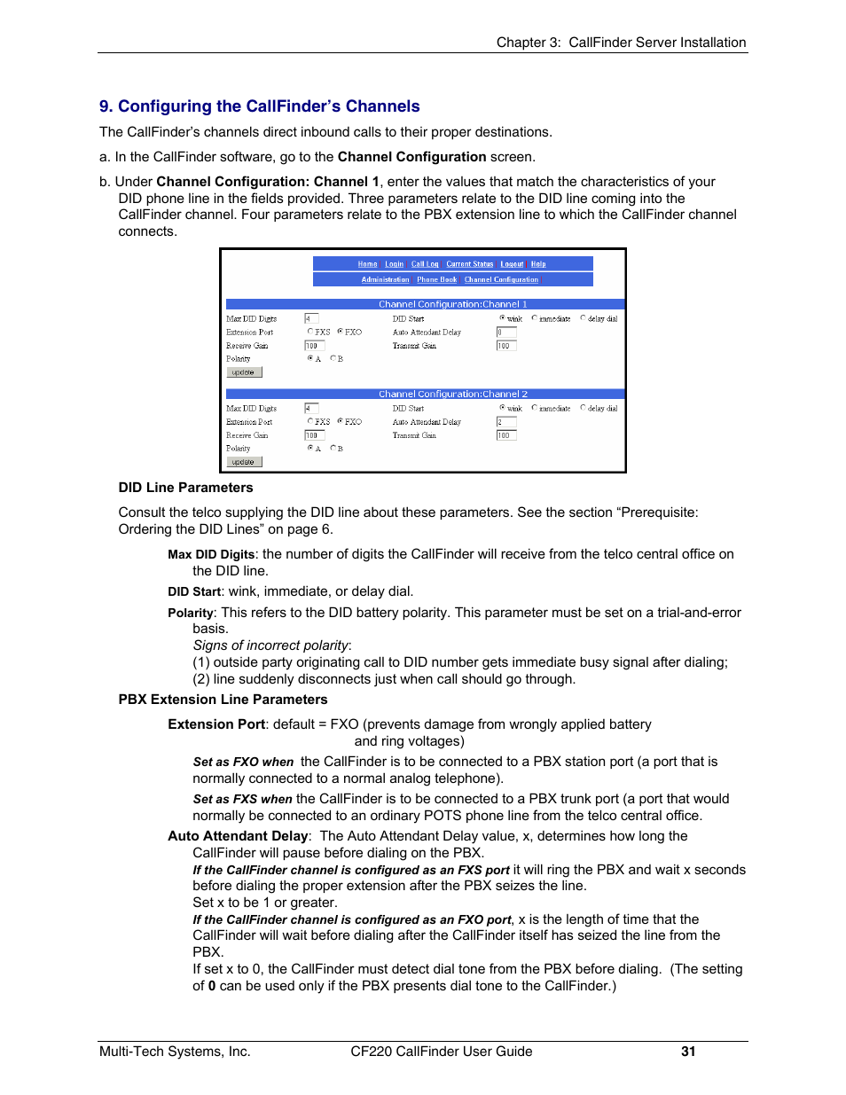 Multi-Tech Systems CF220 User Manual | Page 31 / 84