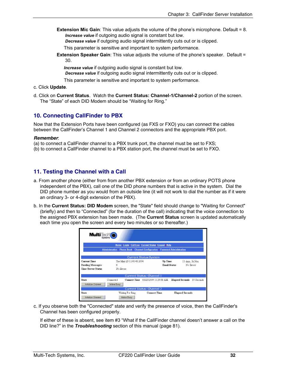 Multi-Tech Systems CF220 User Manual | Page 32 / 84
