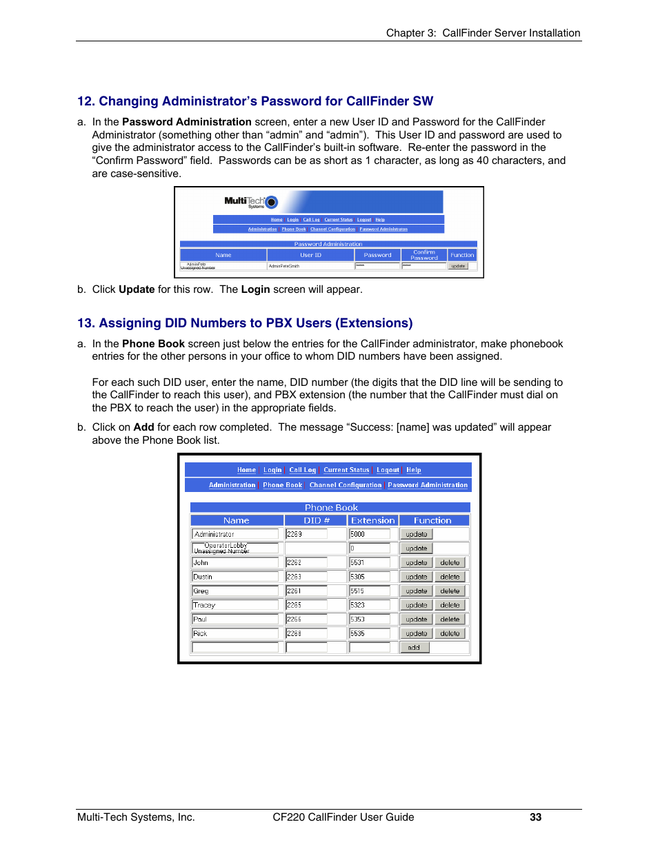 Multi-Tech Systems CF220 User Manual | Page 33 / 84