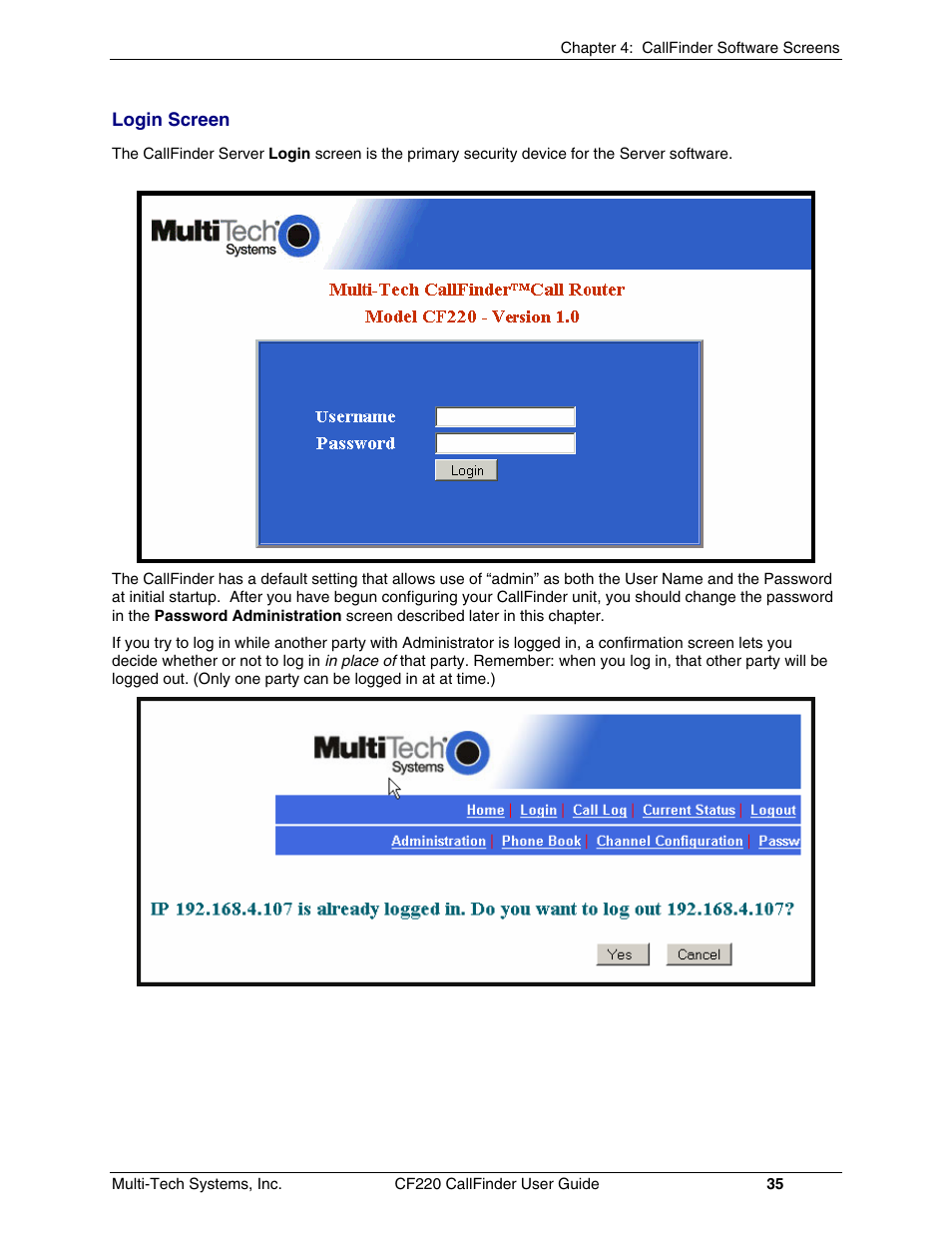 Multi-Tech Systems CF220 User Manual | Page 35 / 84