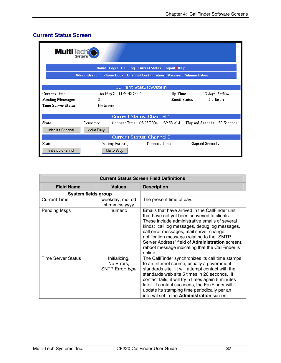 Multi-Tech Systems CF220 User Manual | Page 37 / 84