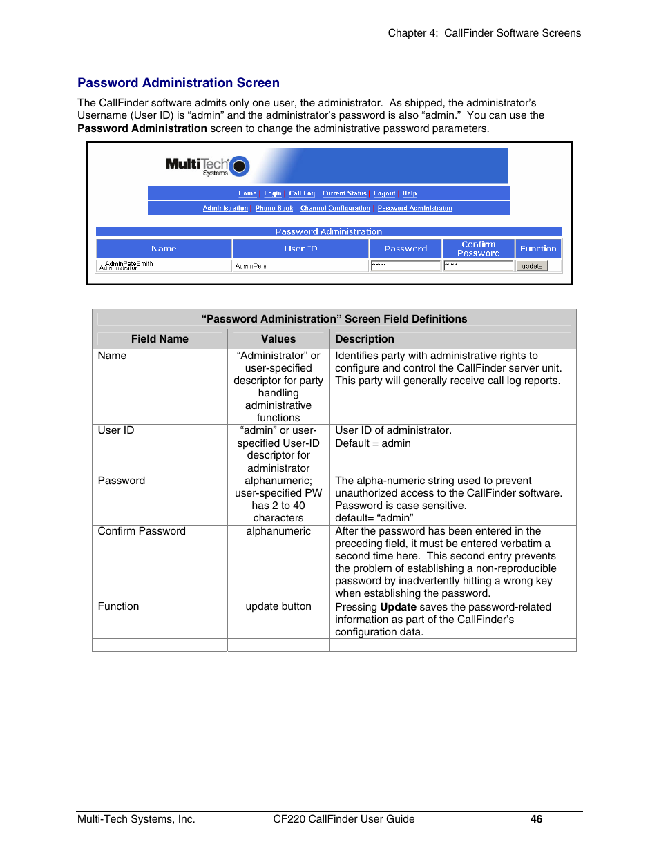 Multi-Tech Systems CF220 User Manual | Page 46 / 84