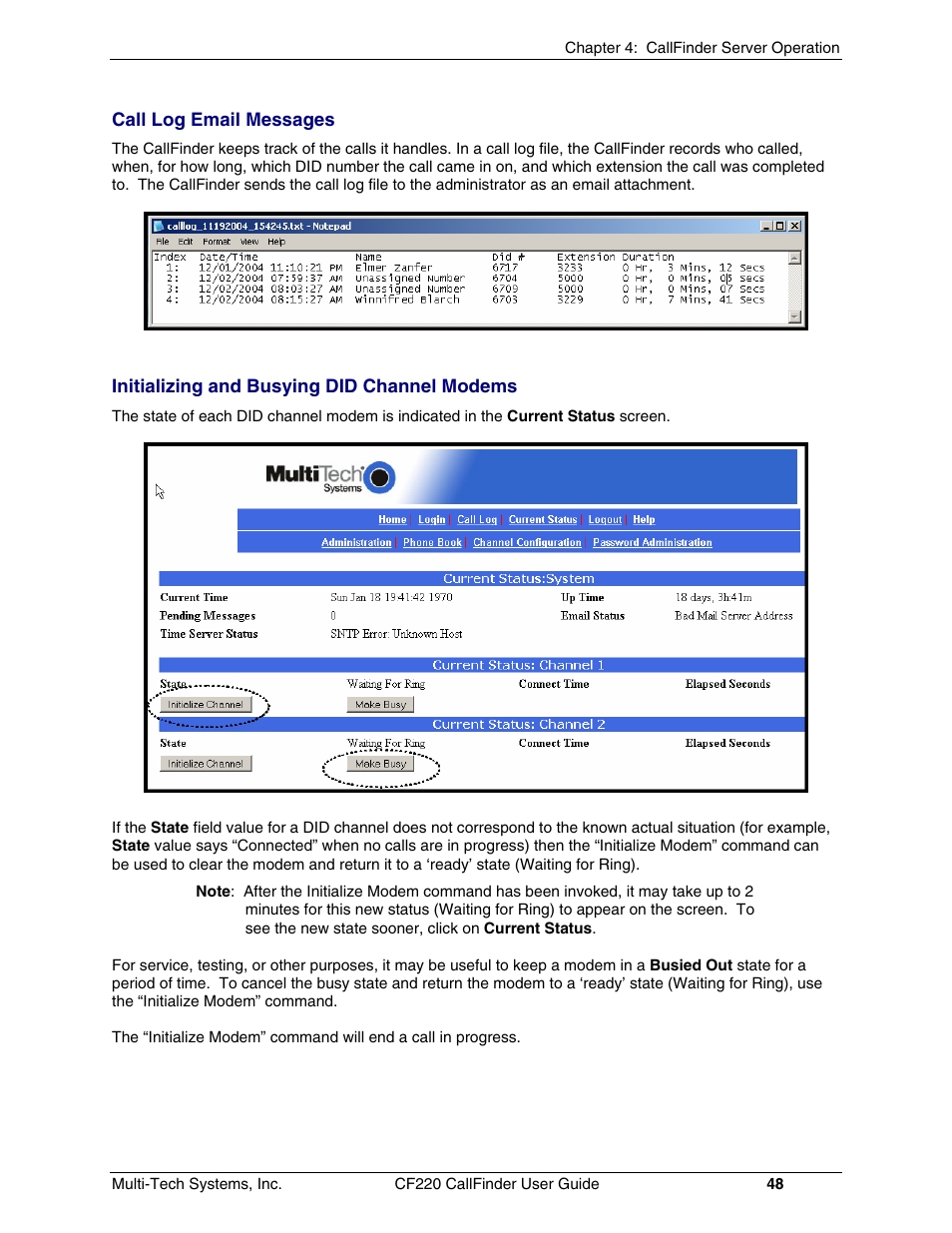 Multi-Tech Systems CF220 User Manual | Page 48 / 84