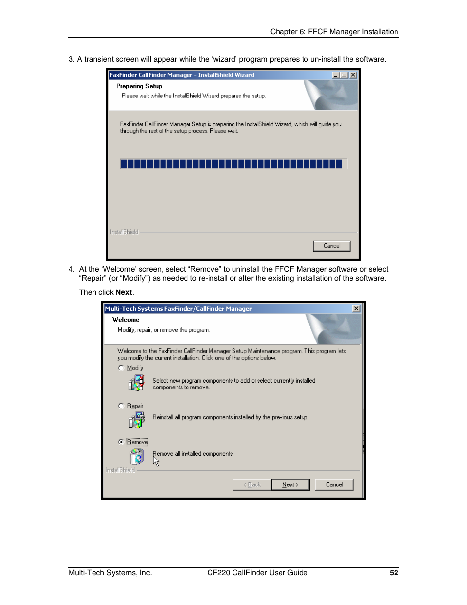 Multi-Tech Systems CF220 User Manual | Page 52 / 84