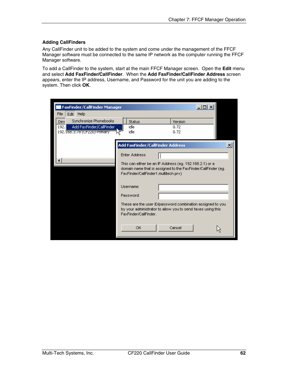 Multi-Tech Systems CF220 User Manual | Page 62 / 84