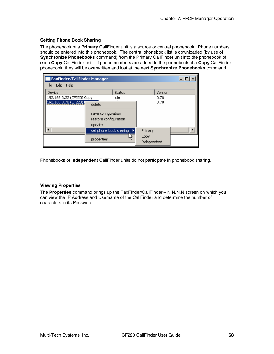 Multi-Tech Systems CF220 User Manual | Page 68 / 84