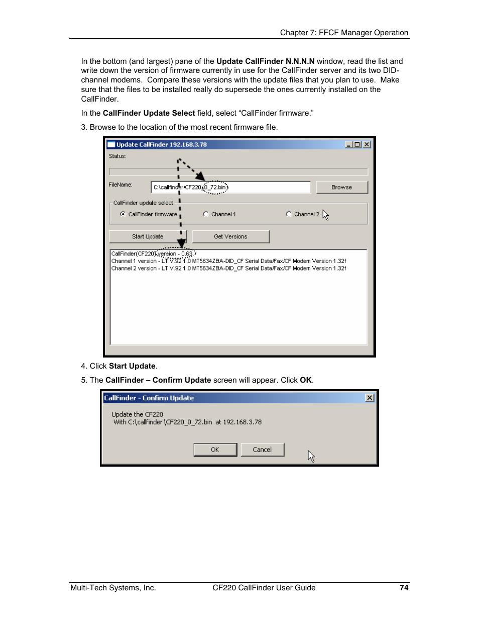 Multi-Tech Systems CF220 User Manual | Page 74 / 84