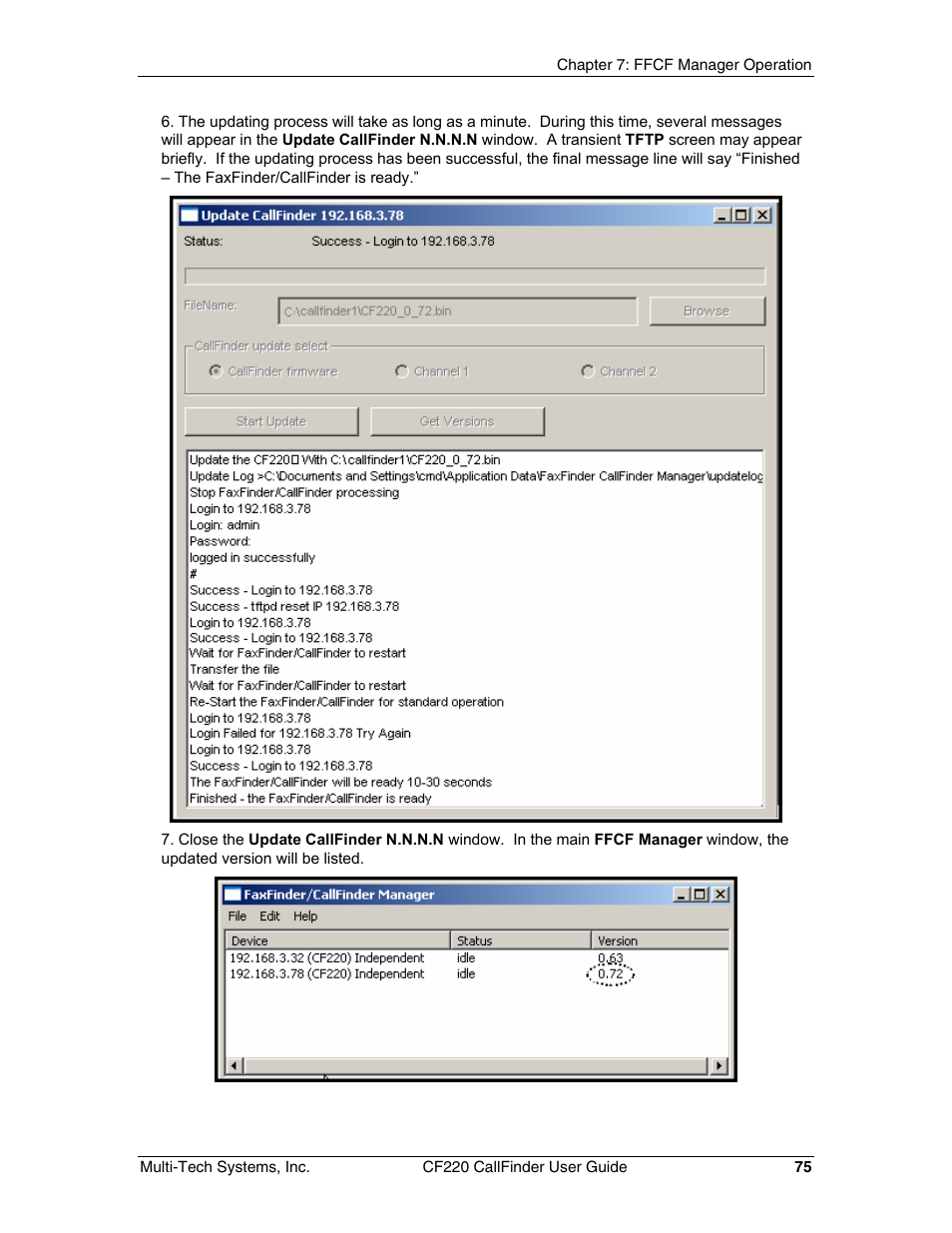 Multi-Tech Systems CF220 User Manual | Page 75 / 84