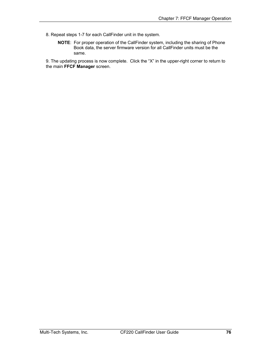 Multi-Tech Systems CF220 User Manual | Page 76 / 84
