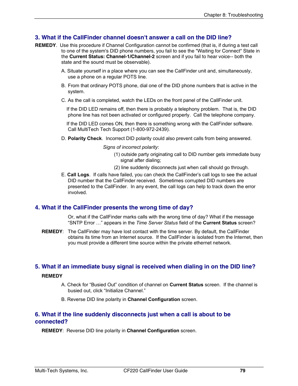 Multi-Tech Systems CF220 User Manual | Page 79 / 84