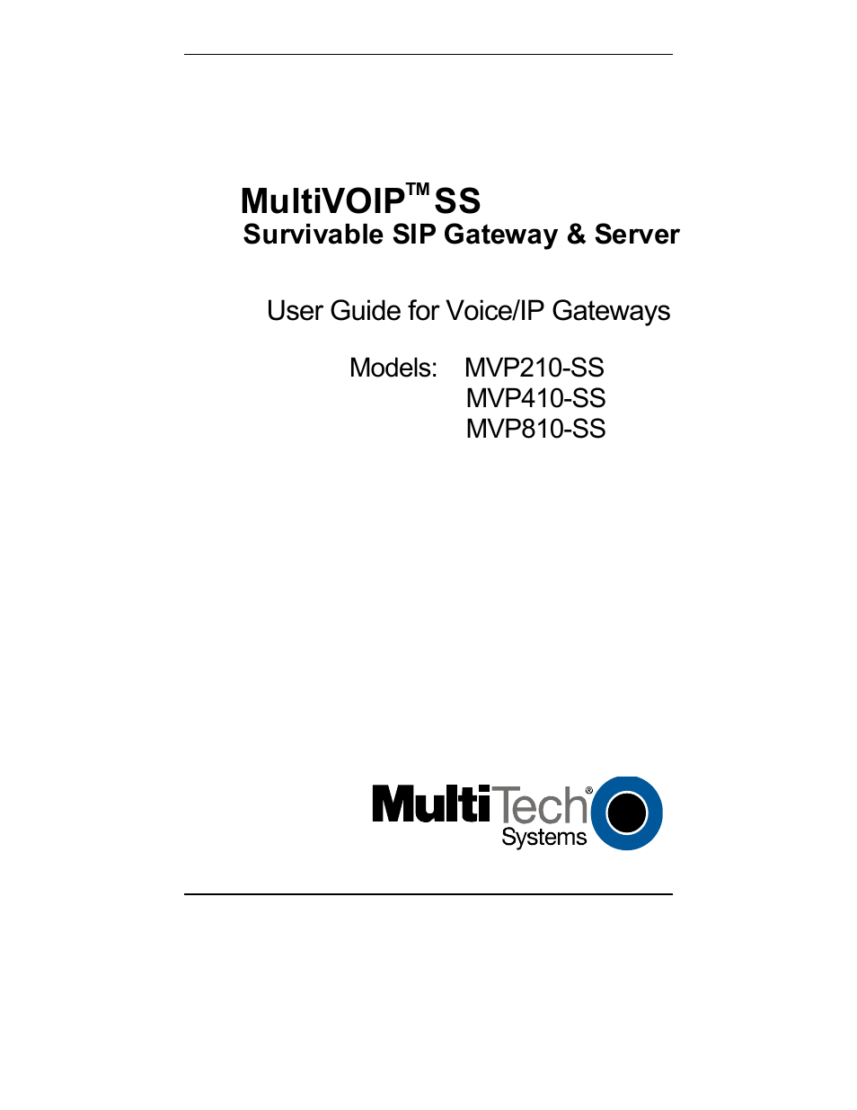 Multi-Tech Systems MVP210-SS User Manual | 415 pages