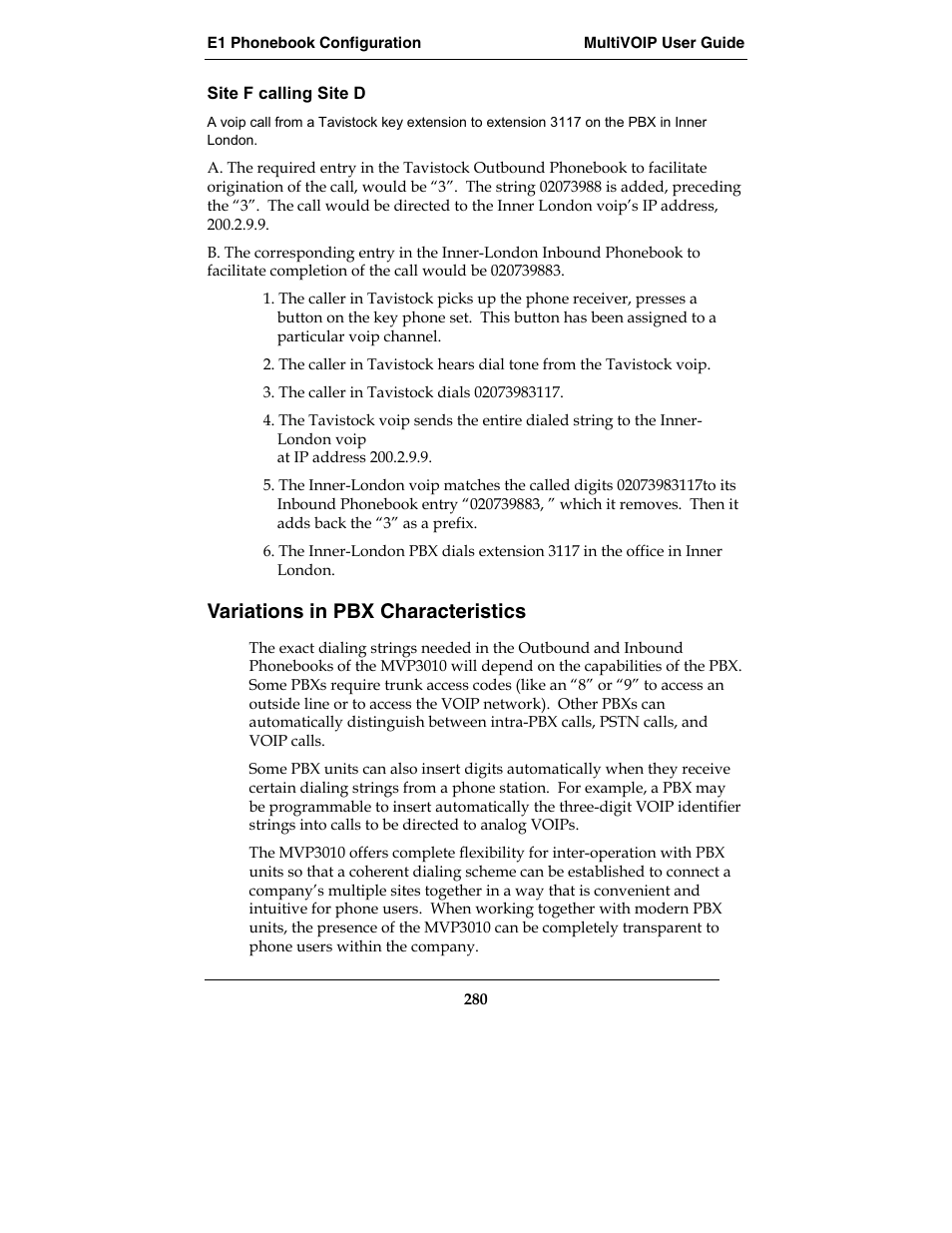 Variations in pbx characteristics | Multi-Tech Systems MVP210-SS User Manual | Page 280 / 415