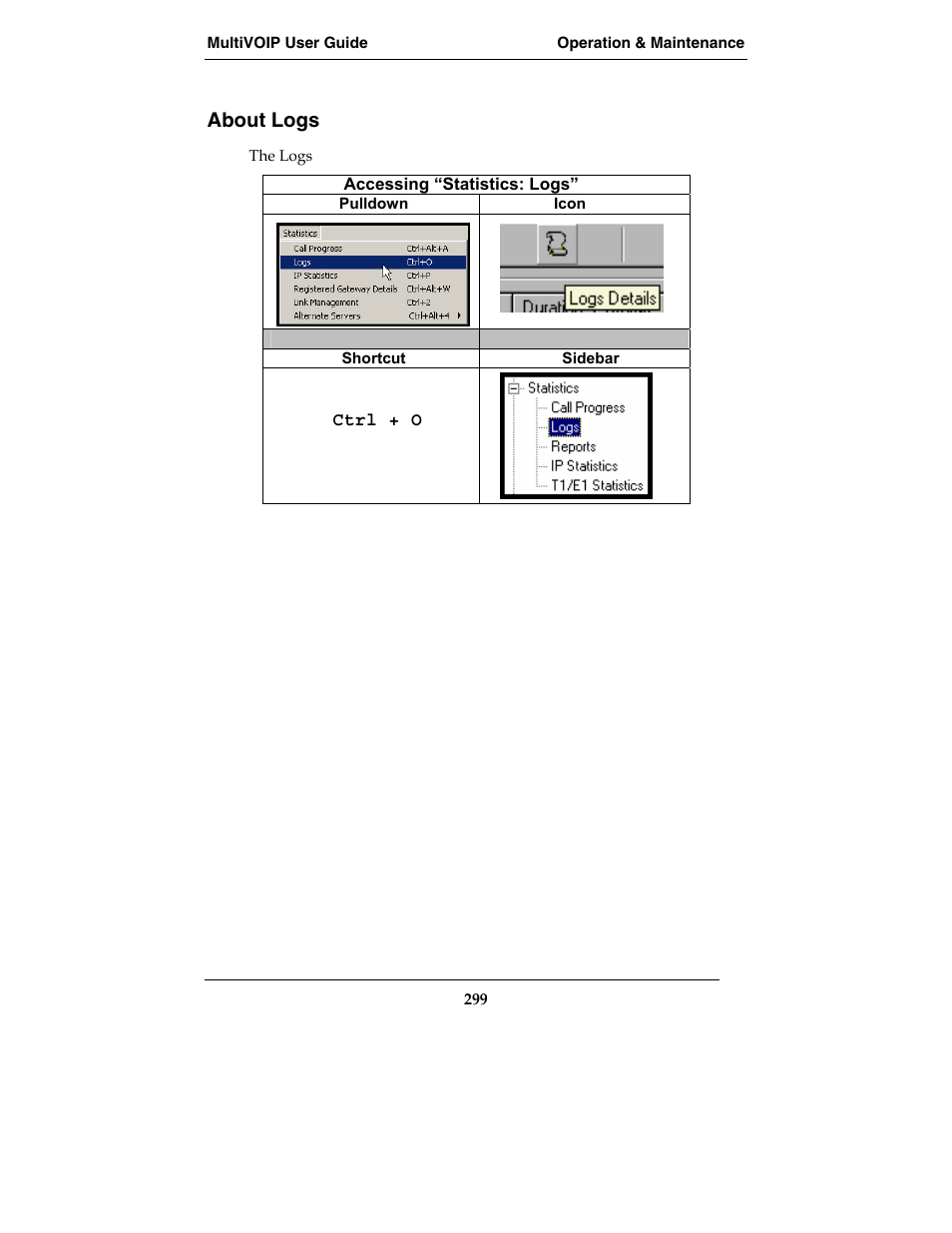 About logs | Multi-Tech Systems MVP210-SS User Manual | Page 299 / 415