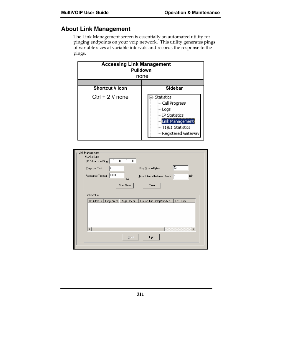 About link management | Multi-Tech Systems MVP210-SS User Manual | Page 311 / 415