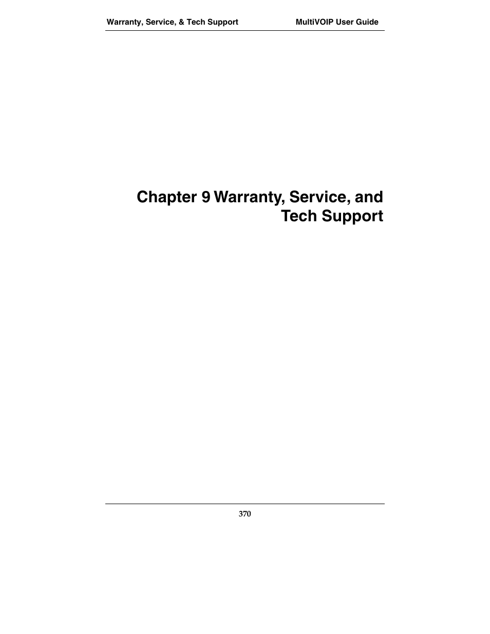 Chapter 9 warranty, service, and tech support | Multi-Tech Systems MVP210-SS User Manual | Page 370 / 415