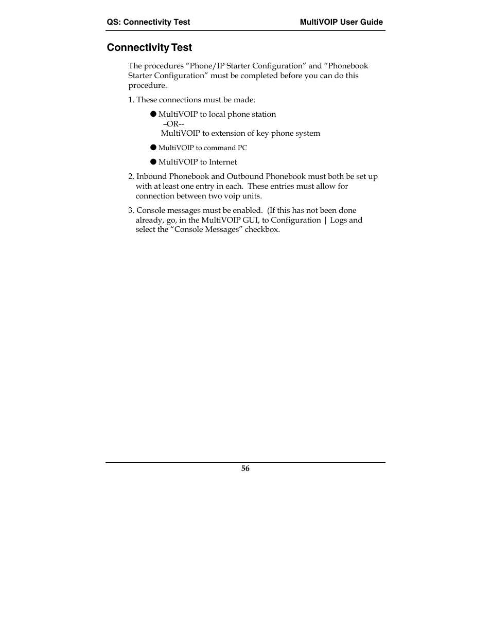 Connectivity test | Multi-Tech Systems MVP210-SS User Manual | Page 56 / 415