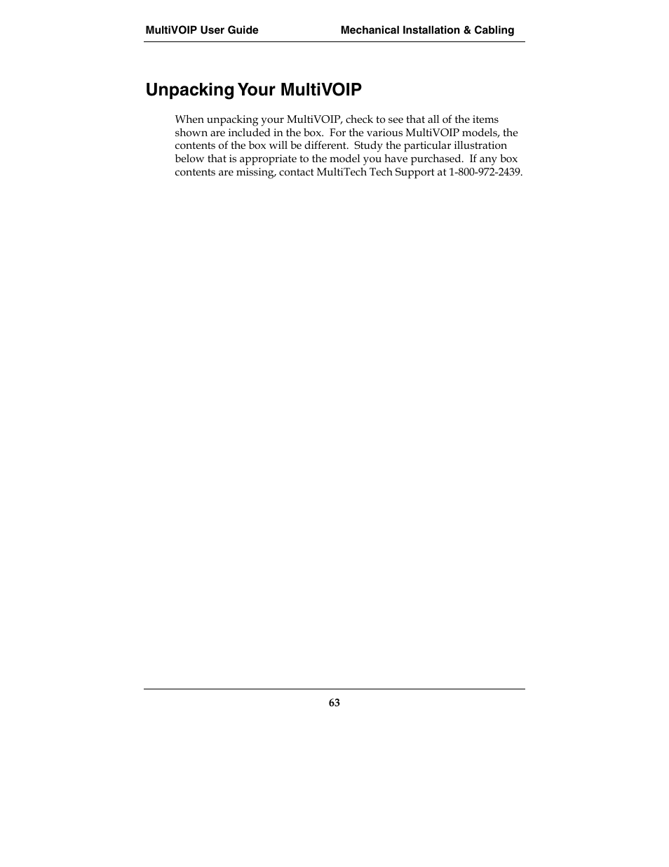 Unpacking your multivoip | Multi-Tech Systems MVP210-SS User Manual | Page 63 / 415
