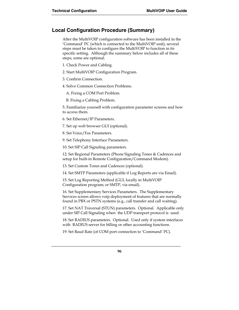 Local configuration procedure (summary) | Multi-Tech Systems MVP210-SS User Manual | Page 96 / 415