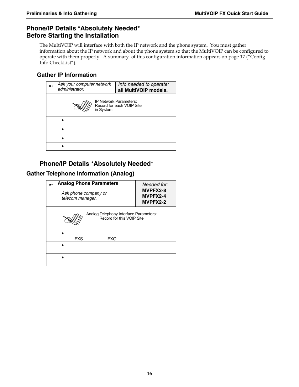 Phone/ip details *absolutely needed | Multi-Tech Systems MVPFX2-2 User Manual | Page 16 / 193