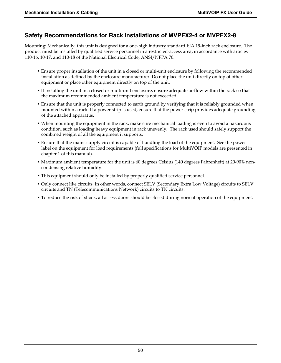 Multi-Tech Systems MVPFX2-2 User Manual | Page 50 / 193