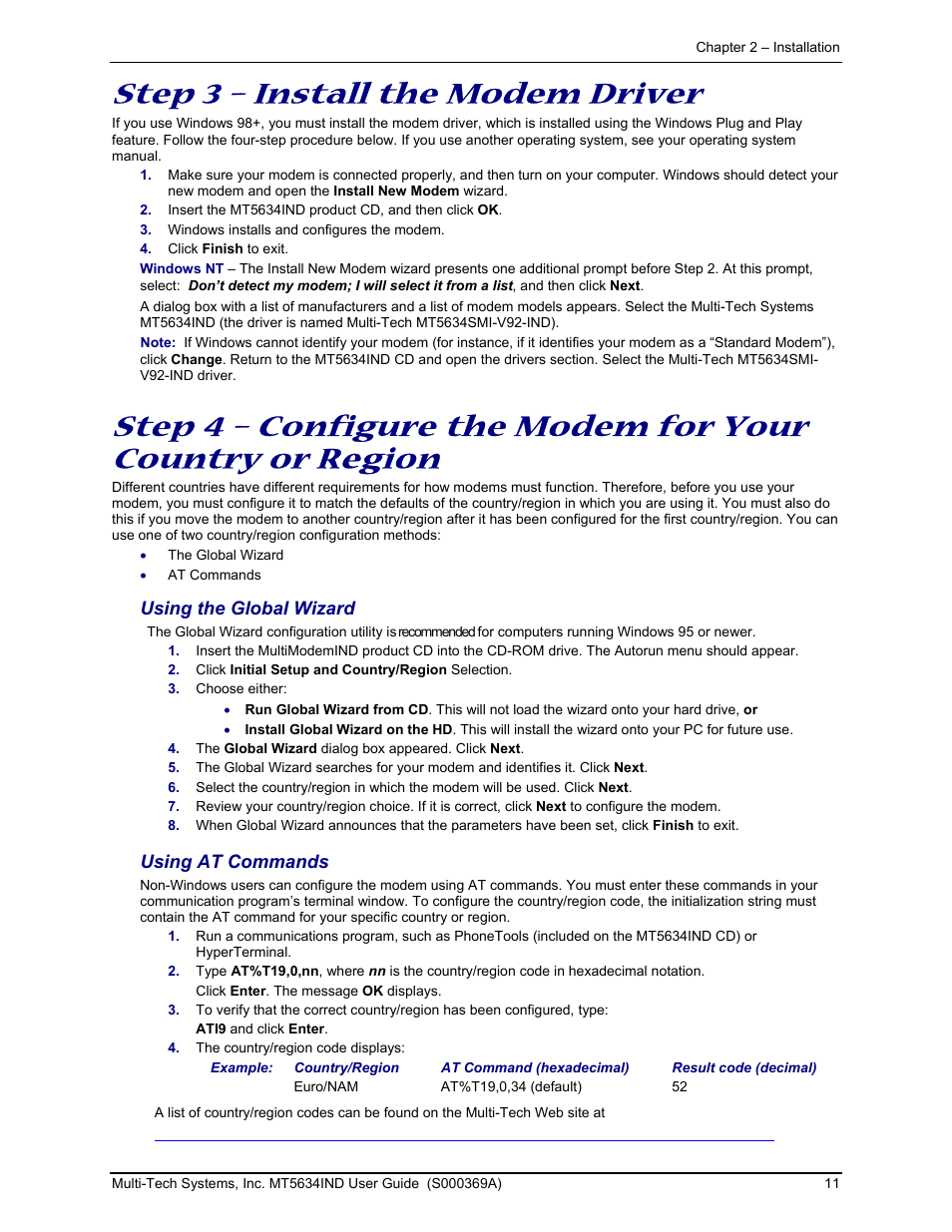 Step 3 – install the modem driver | Multi-Tech Systems MT5634IND User Manual | Page 11 / 28