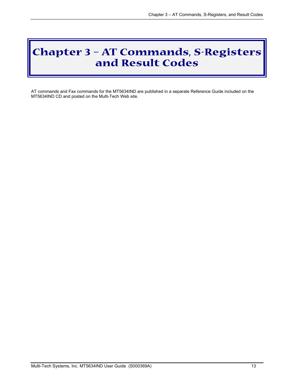 Multi-Tech Systems MT5634IND User Manual | Page 13 / 28